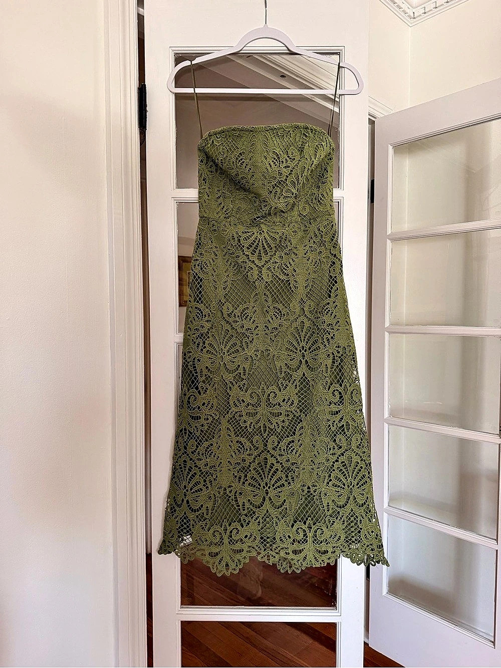 VICI Lace Midi Dress in Green Size Small Like New